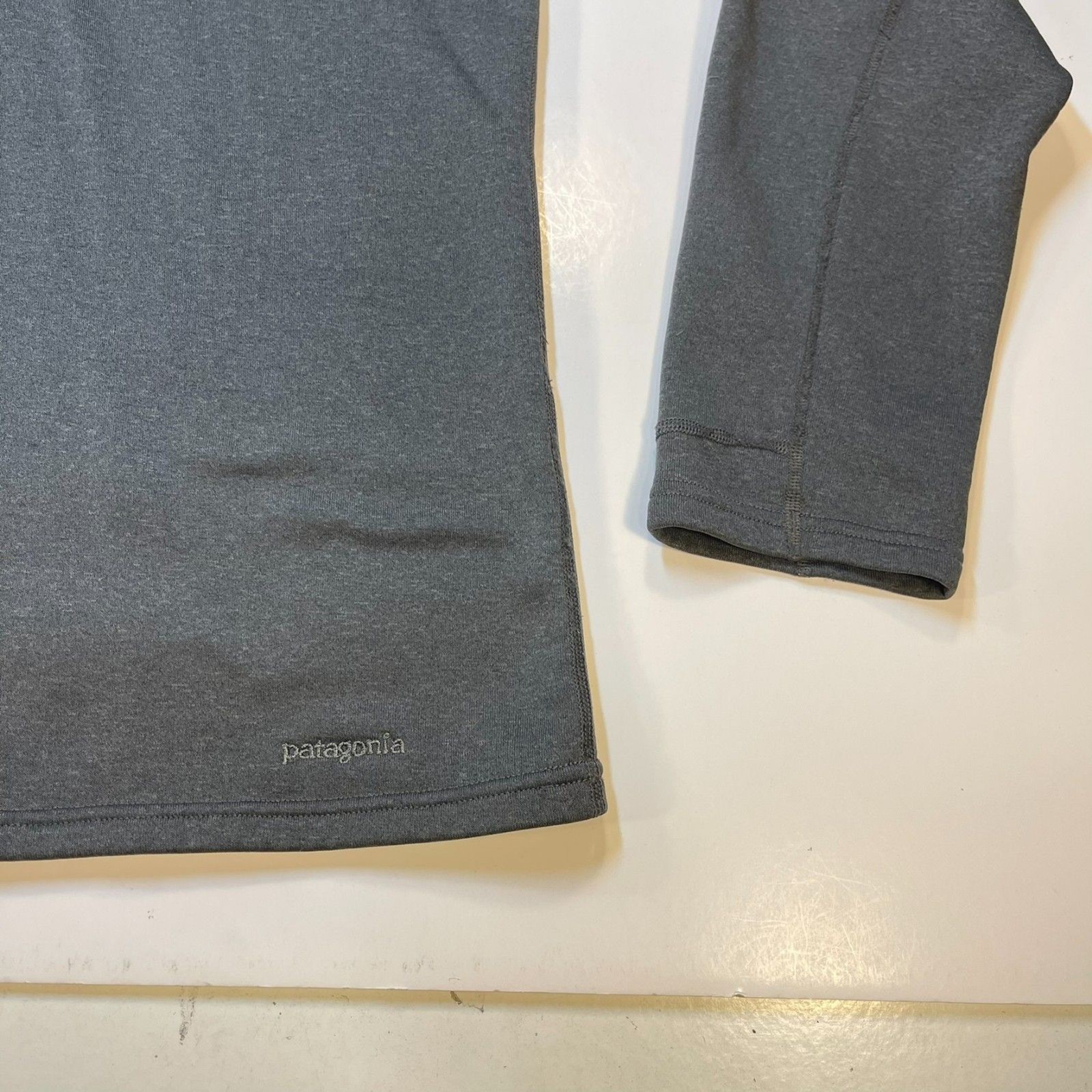 PATAGONIA Lightweight 1/2 ZIP Fleece Lined Pullover Sweatshirt Sz Mens M Gray