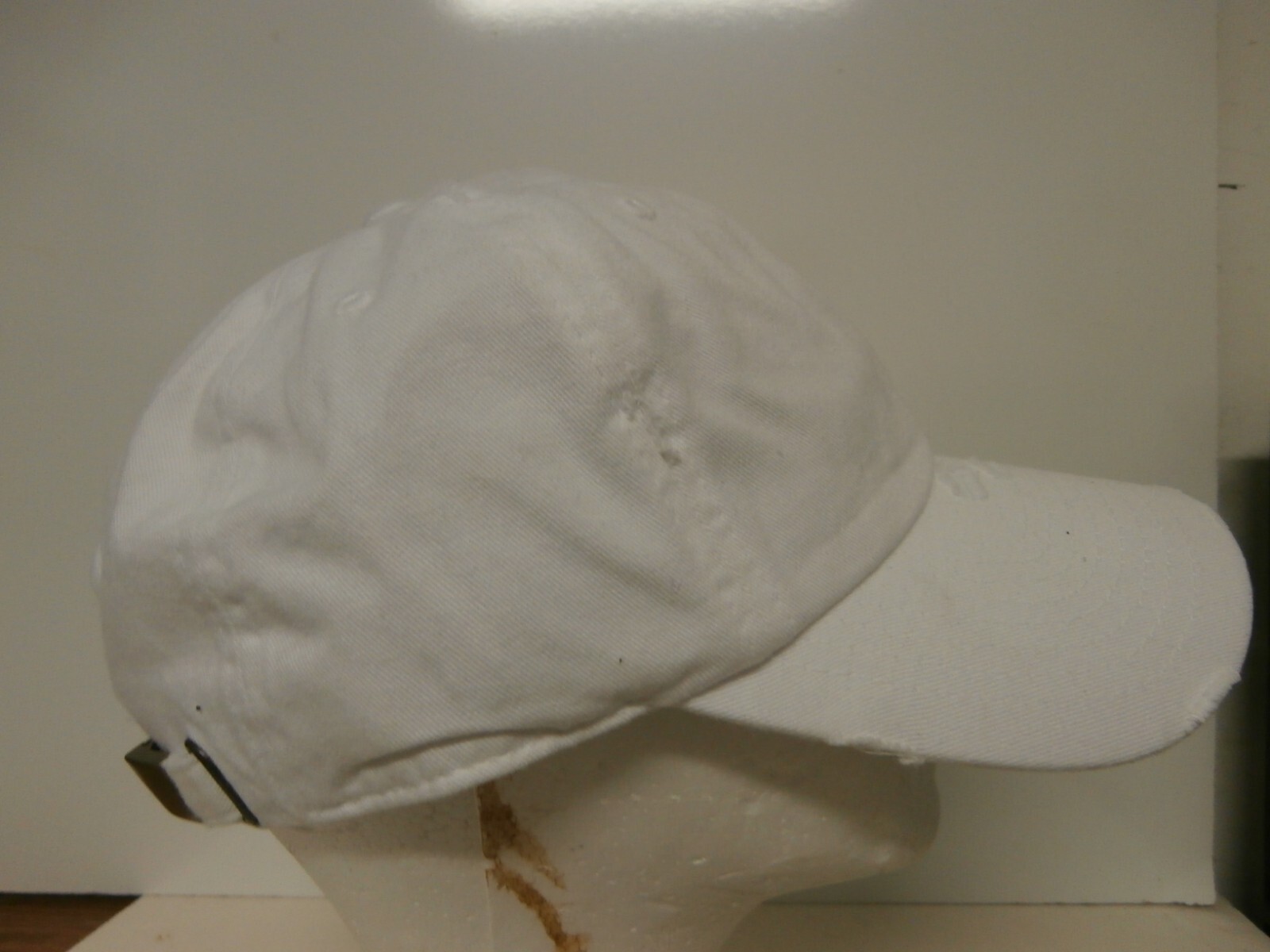 New Kbethos Vintage Style All White Distressed Hat Adjustable Blank Plain