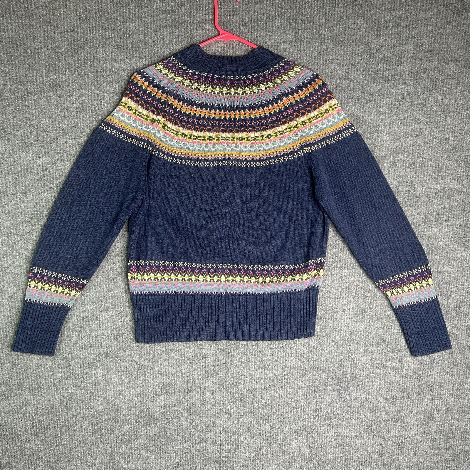 Tiara International Full Zip Knit Cardigan Size Large Multicolor Fair Isle