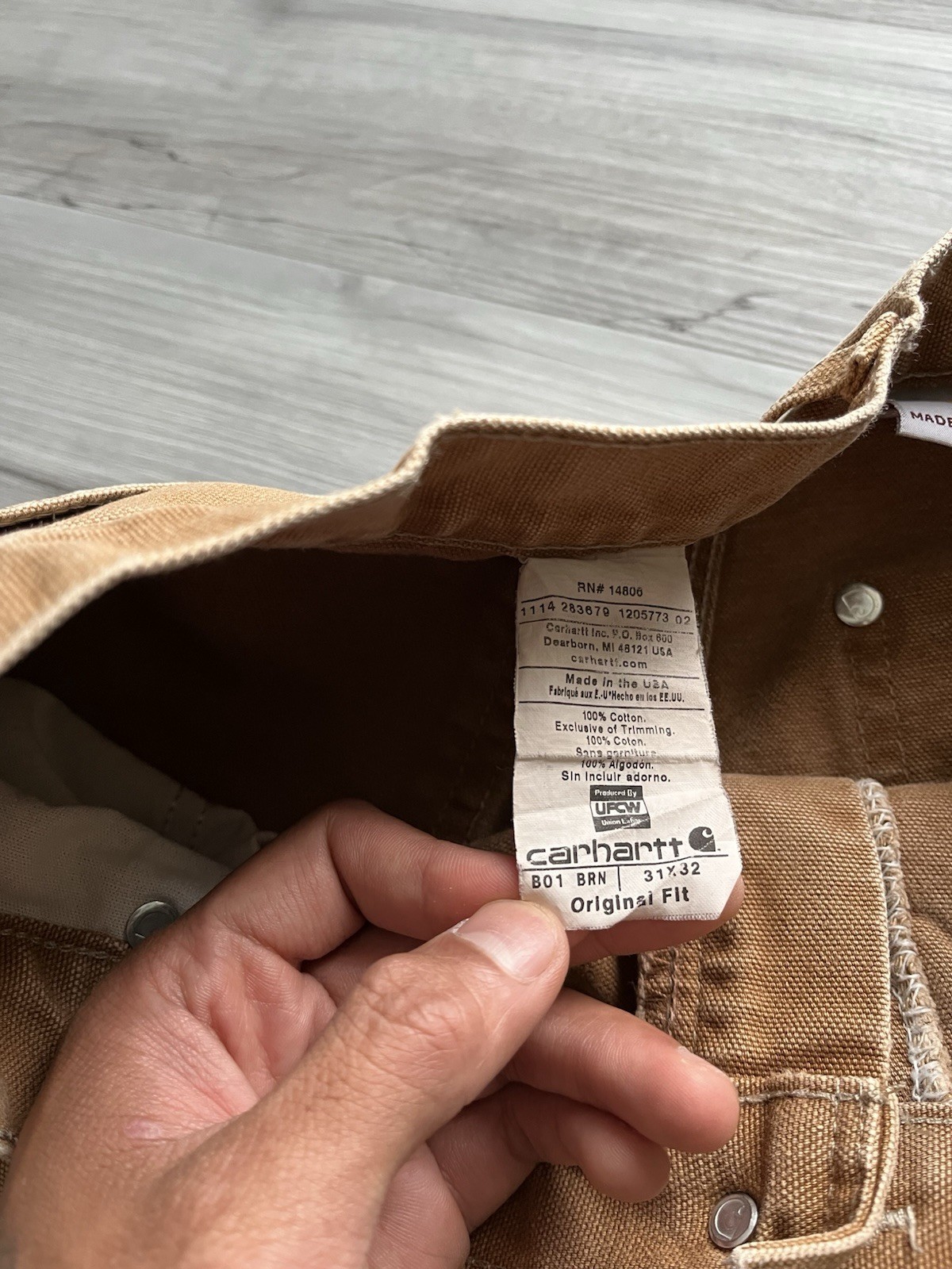 Vintage Carhartt B01 BRN Double Knee Pants 30×30 Made In USA -Distressed & Faded