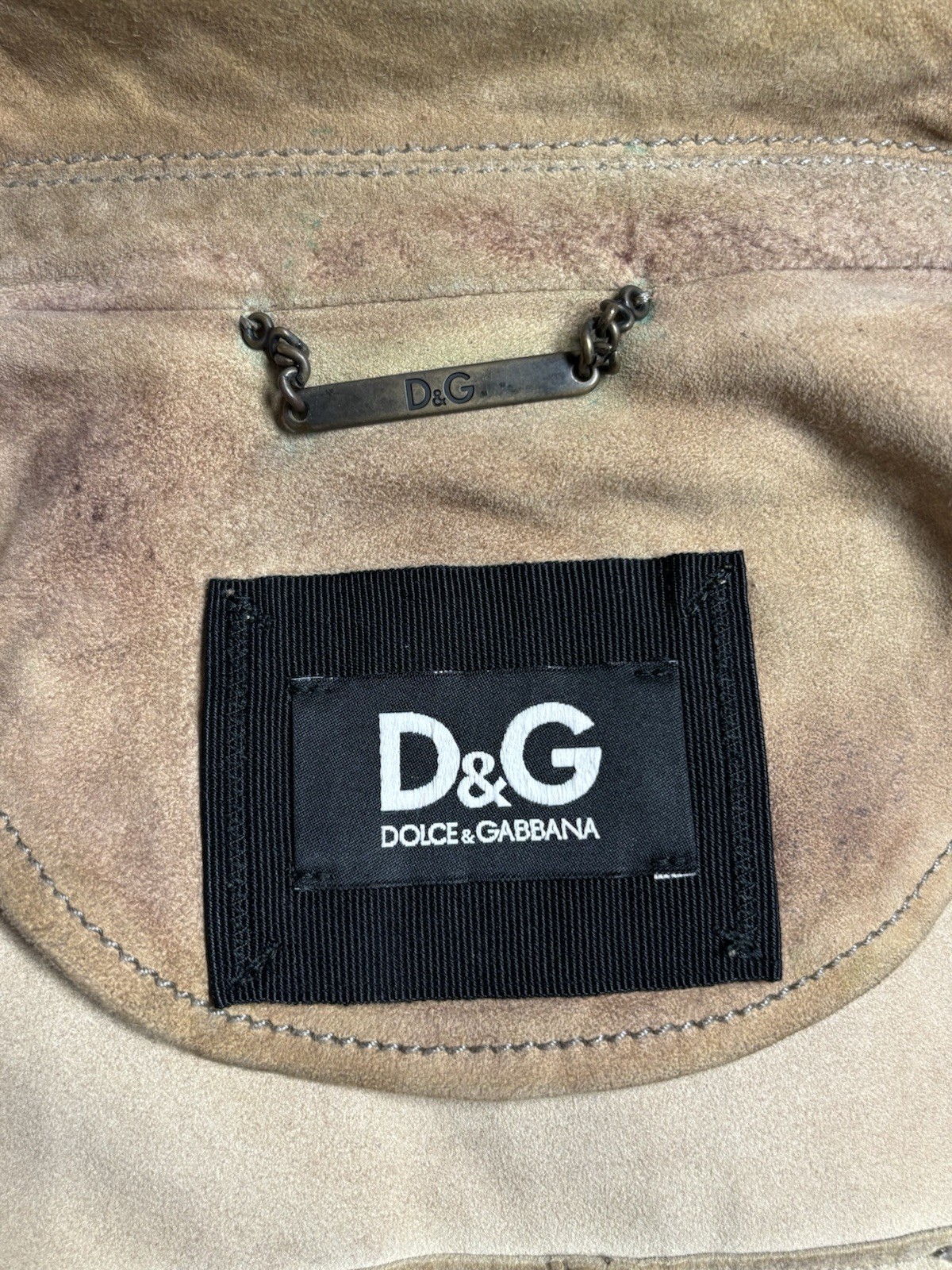 Vtg Dolce & Gabbana D&G Brown Suede Jacket IT 46