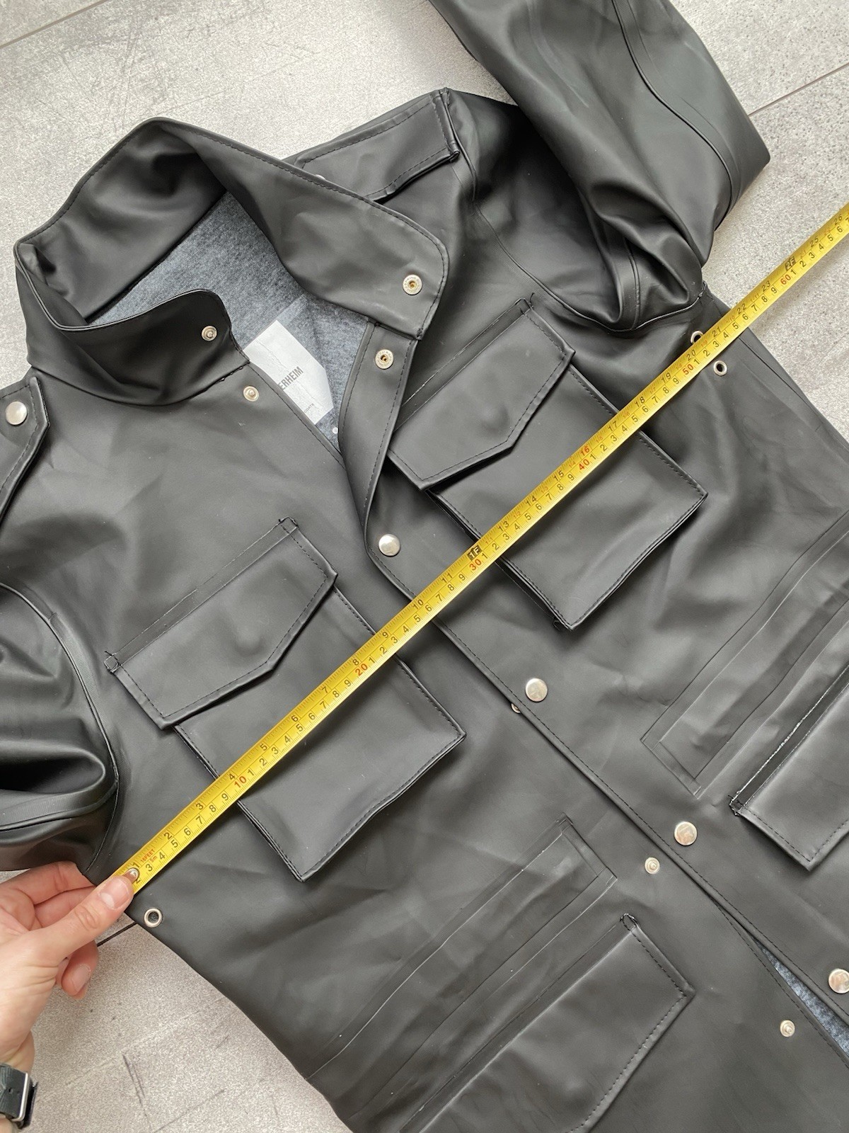 STUTTERHEIM Stockholm Men’s M-65 Rain Coat Black Jacket Size M