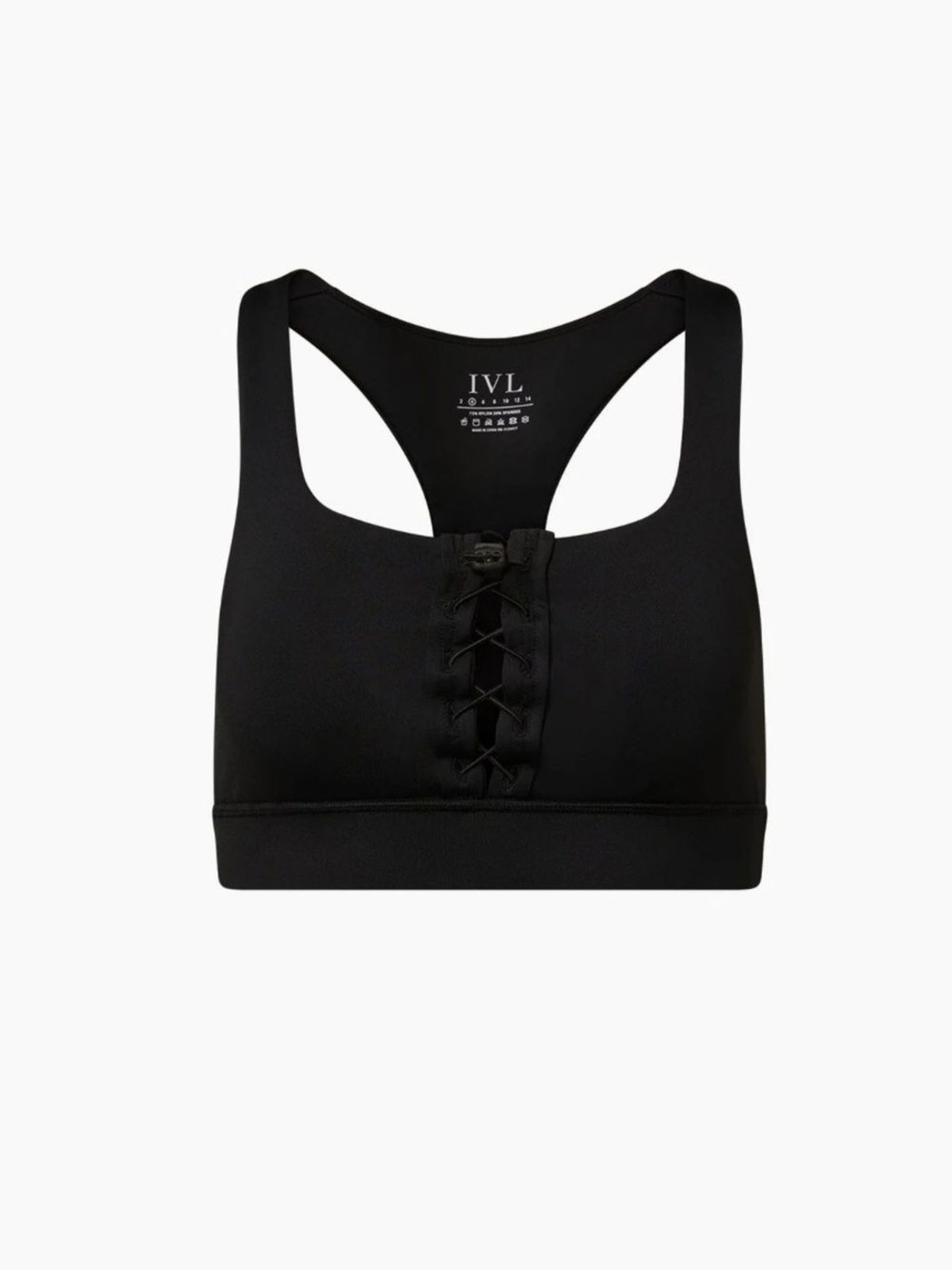 IVL Collective Black Lace-Up Racerback Sports Bra & High-Waisted Legging Set