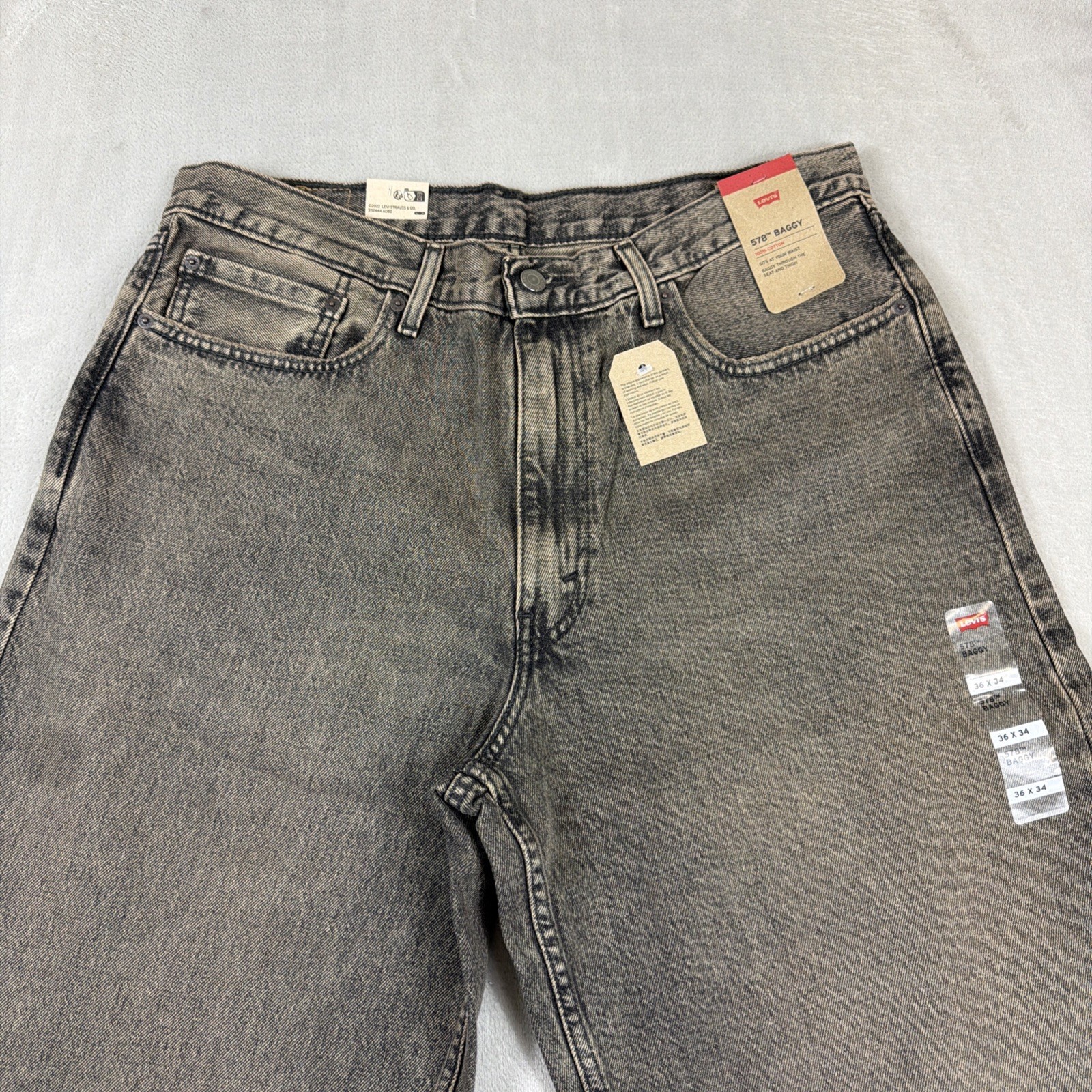 Levi’s 578 Baggy Denim Jeans Men’s Size 36×34 Gray Cotton Y2K