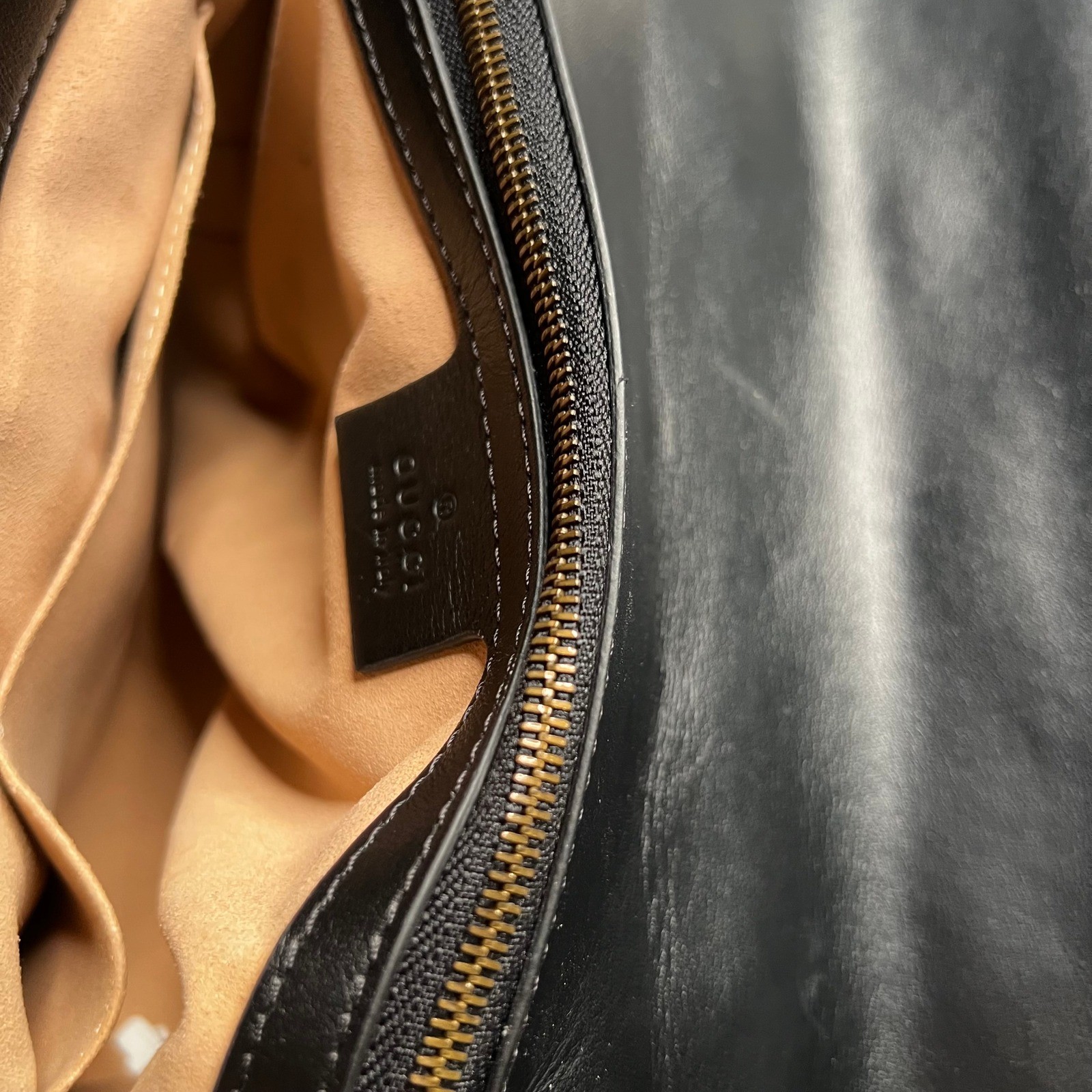 Gucci GG Marmont Matelasse Black Leather Top Handle Bag 498110 Small
