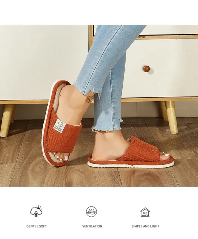 Slippers In Spring&Autumn Comfortable Bedroom Breathable Slippers Men’s&Women’s