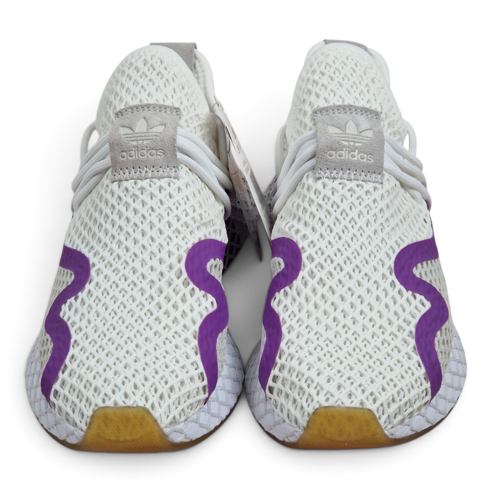 Adidas Deerupt S Runner Trainers Womens EU 38 38 2/3 New White Purple RARE Y2K Grid OG