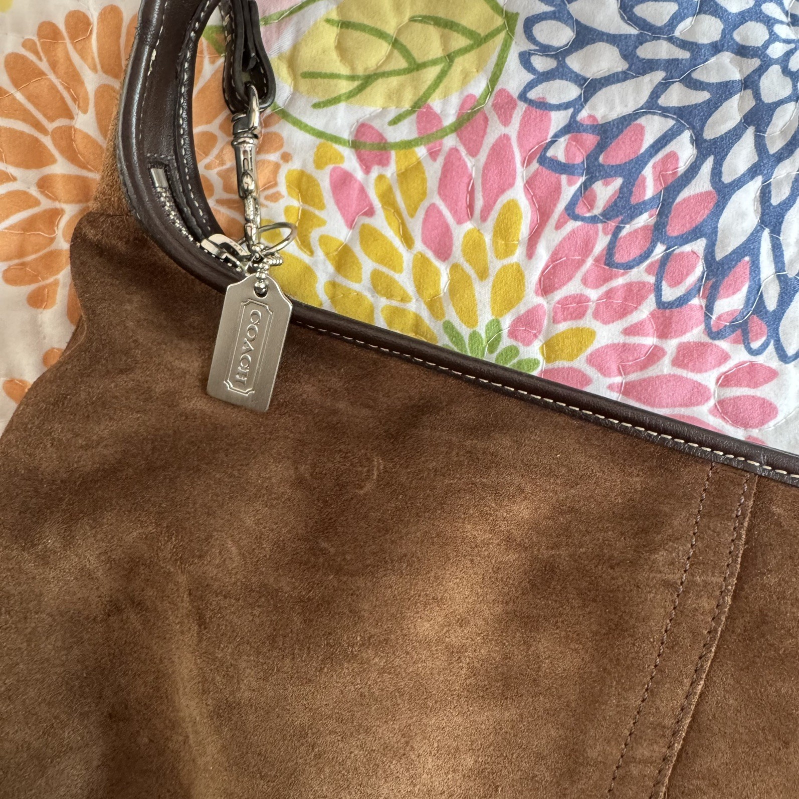 RARE COACH VINTAGE Y2K ERGO CHOCO BROWN FINEST SUEDE LEATHER HOBO TOTE BAG 9220