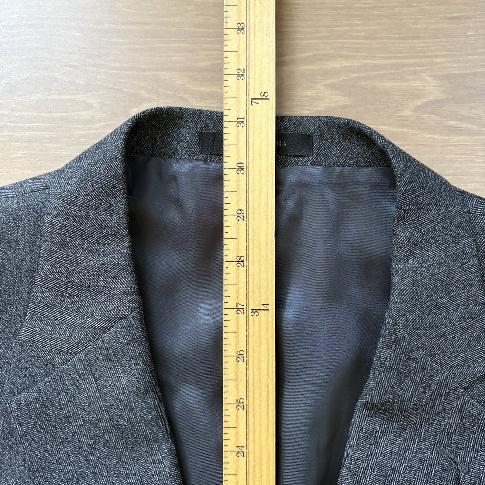 Jos A Bank Reserve Blazer Silk Wool Blend Herringbone Gray 48 Short Regal Fit