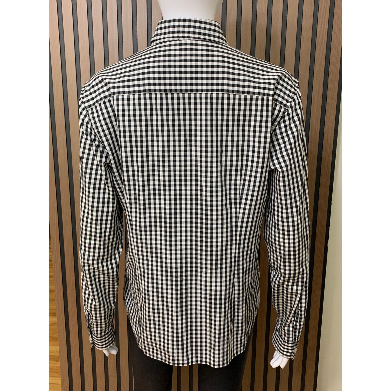 Talbots Women’s Black White Gingham 100% Cotton Button Shirt Portugal Size M