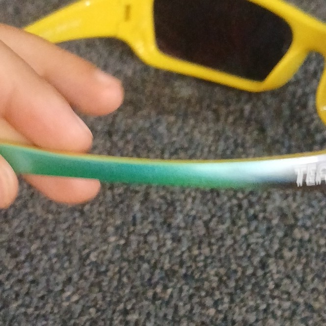 Tiffany Rectangle Sunglasses Yellow Plastic Frame Gray Tinted Lenses