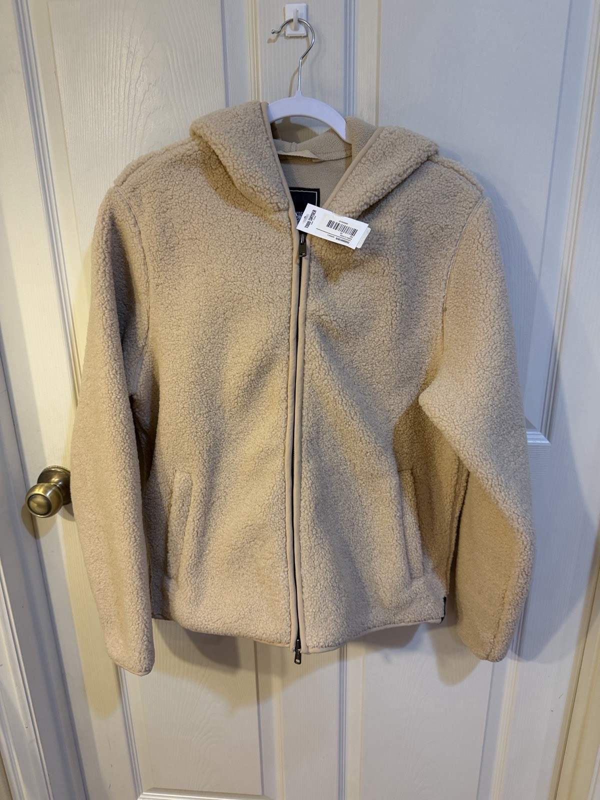 Todd Snyder Cream Sherpa Zip Up Hoodie Sz XS. New