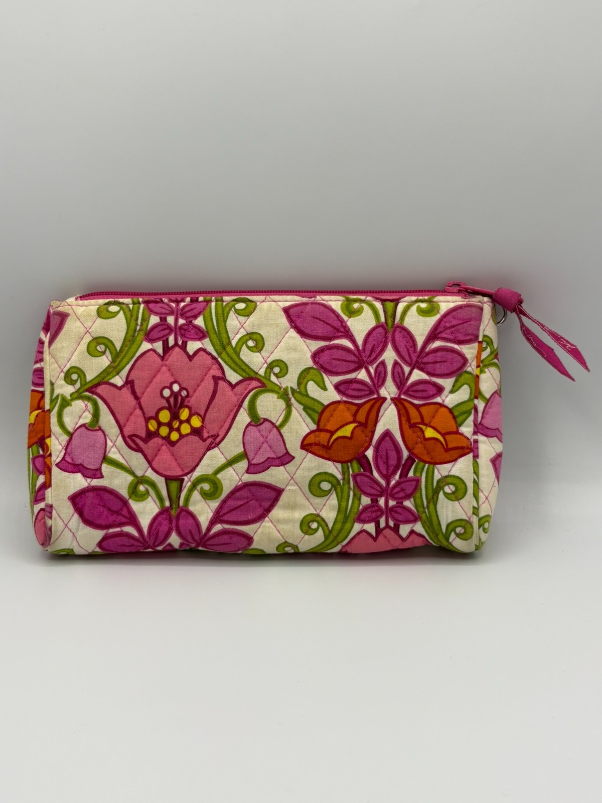 Vera Bradley Lilli Bell Push Lock Wristlet Wallet Purse Pink Floral Retired FLAW