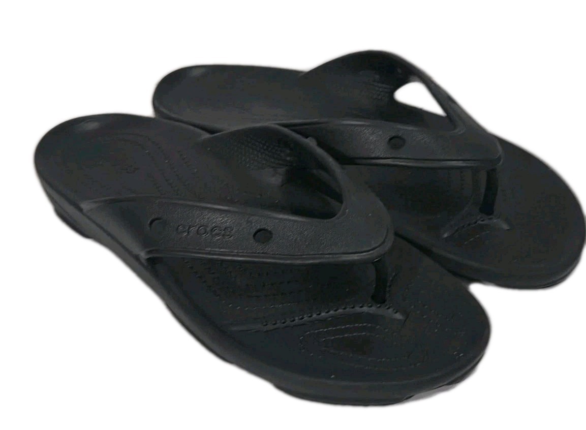 Crocs Baya II Flip Flop Sandals Black Thongs Iconic Comfort Shoes Womens Size 11