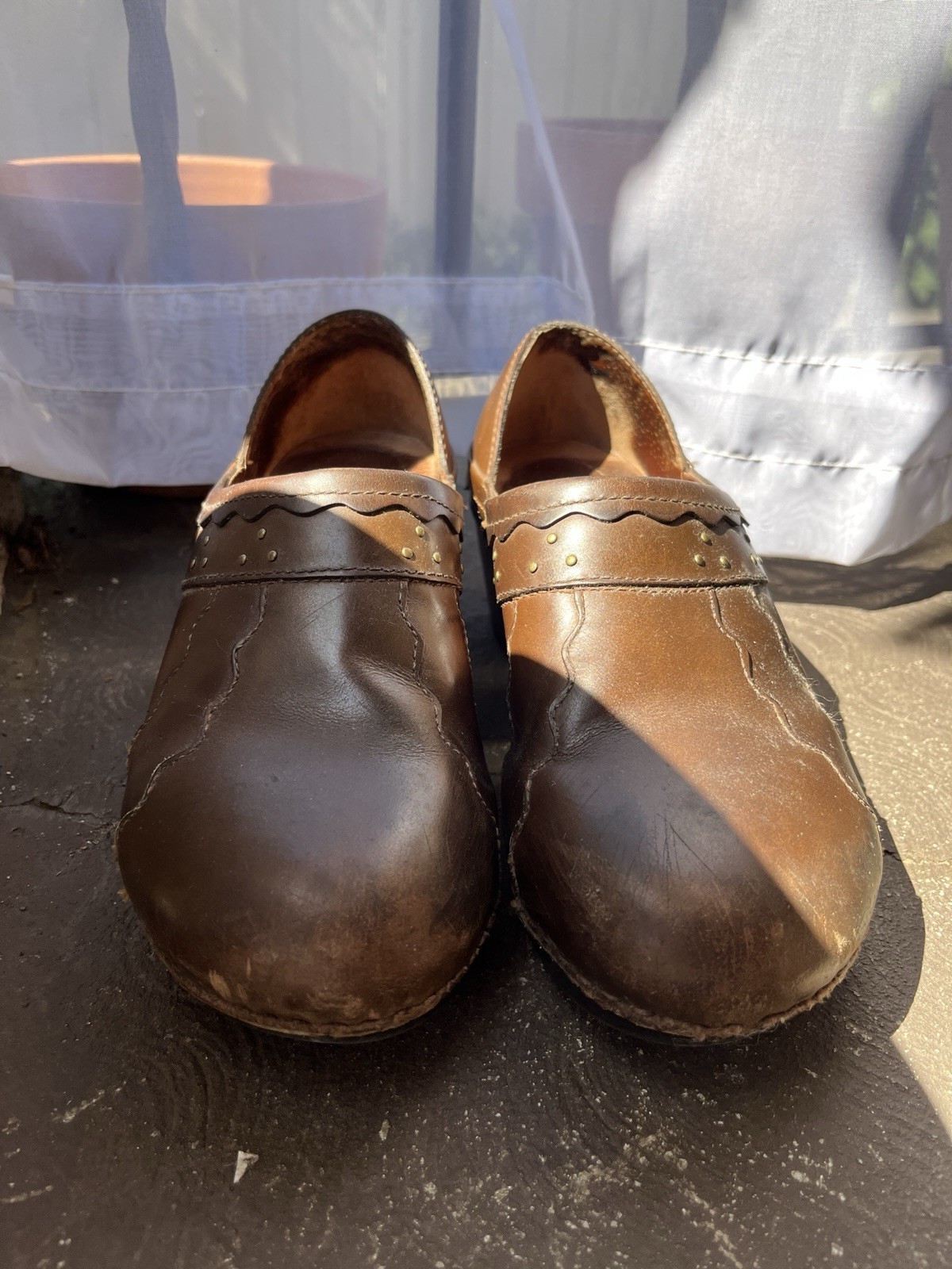 Dansko Hailey Brown Leather Clogs Women’s Size 39 US 8.5