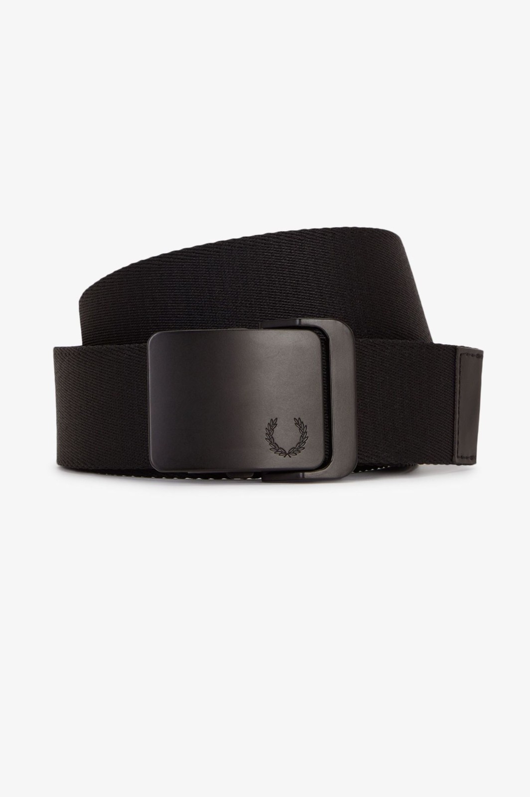 🔵 Fred Perry Solid Black Bandage Belt Mens SS26