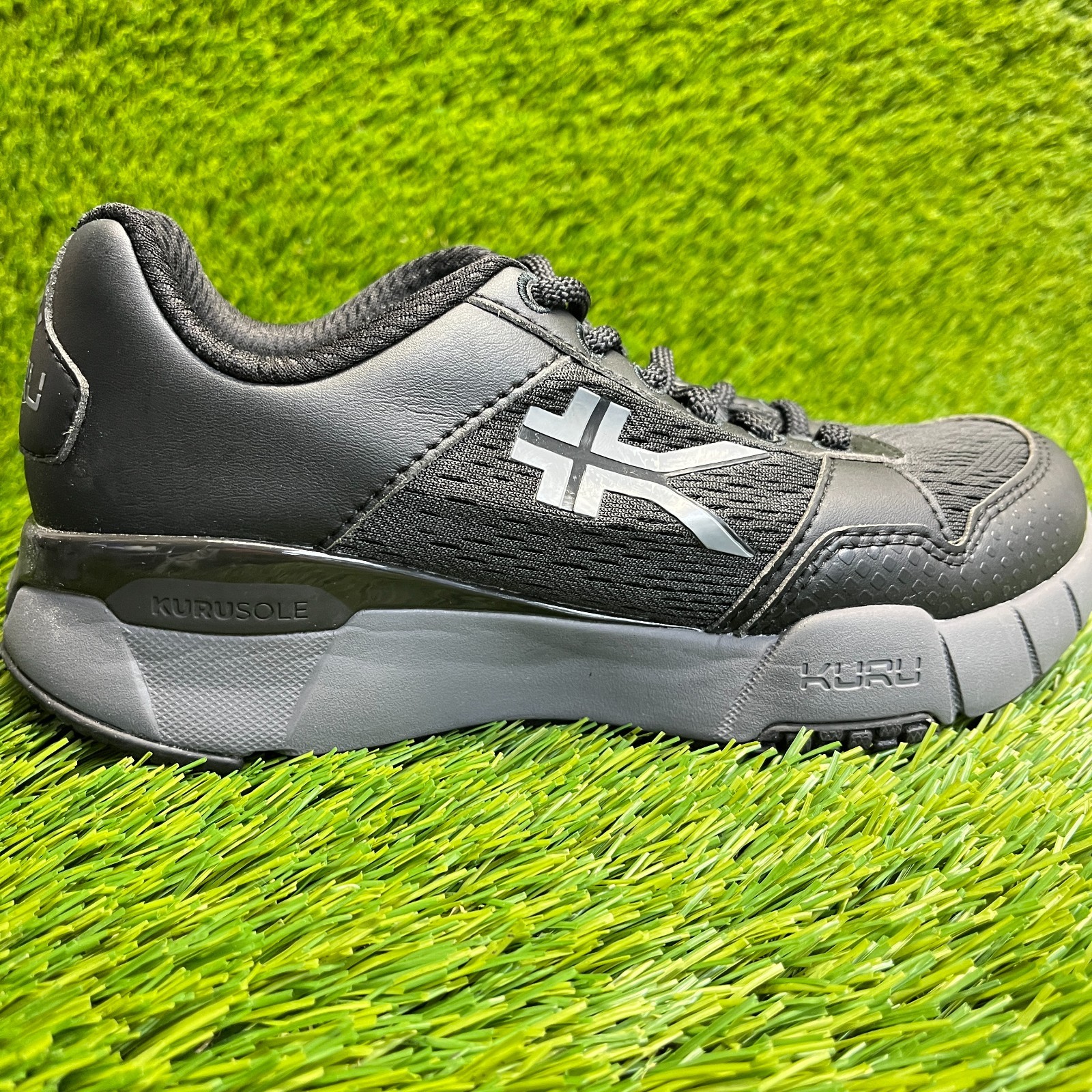 Kuru Quantum 2.0 Womens Size 5.5D Jet Black Gray Athletic Running Shoes Sneakers