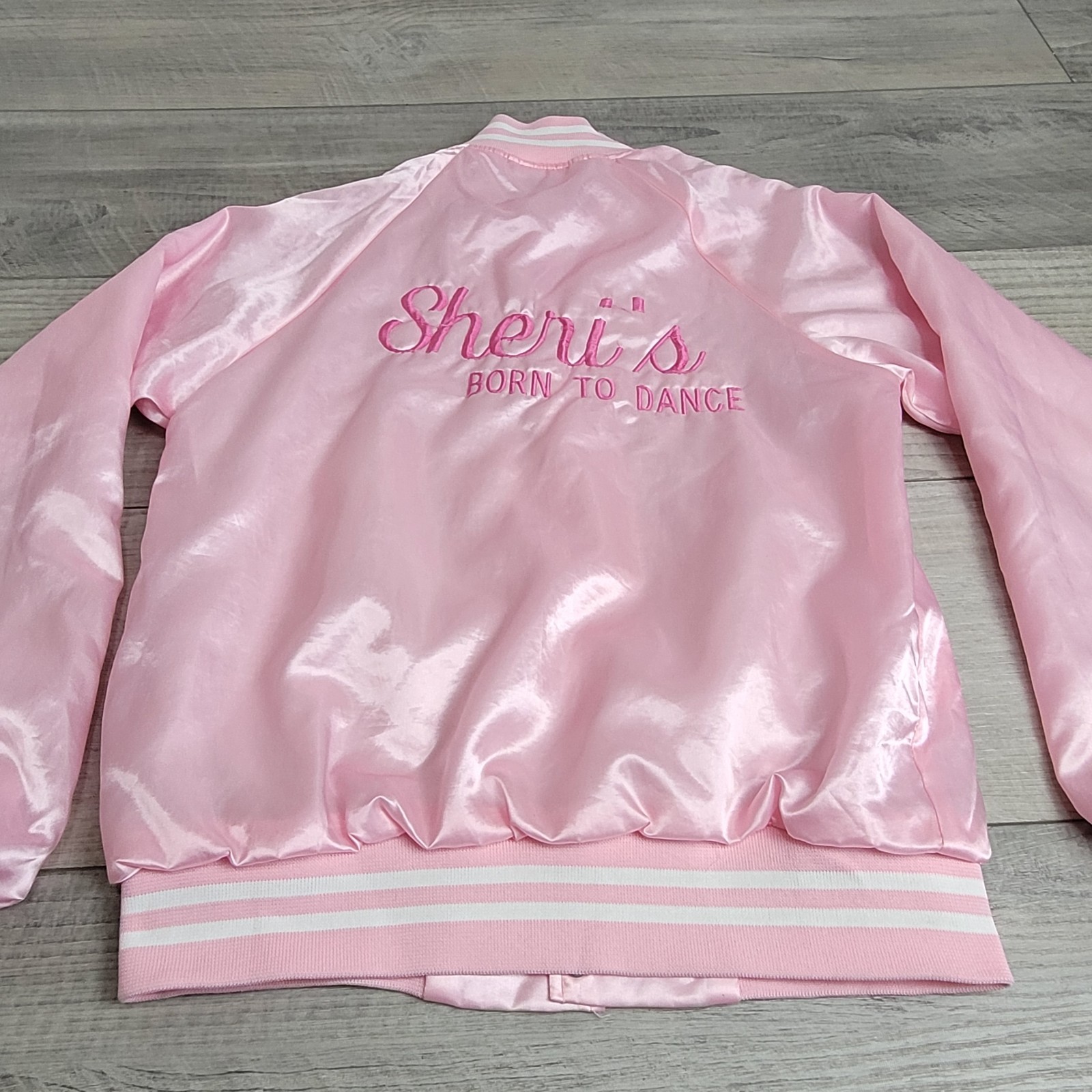 HARTWELL Bomber Jacket Womens Small Pink Satin “Sheri’s Born to Dance” (c-video)