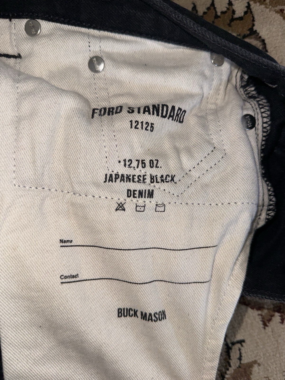 Buck Mason ford standard 12.75 oz Japanese Black Denim Mens fits 29×32 Faded