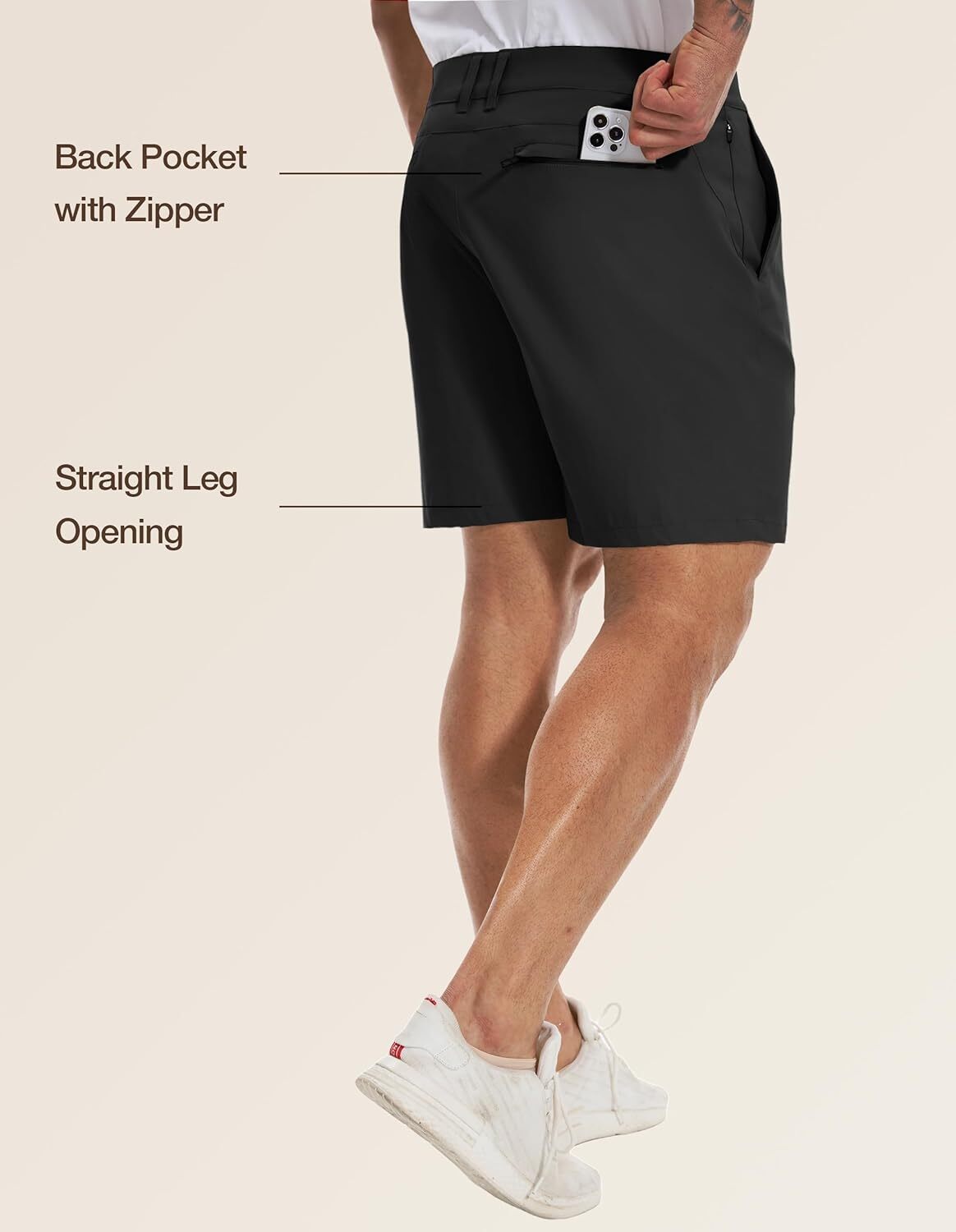 Men’s Stretch Shorts Waterproof Lightweight Qiuck Dry Hiking Big Tall Size Golf