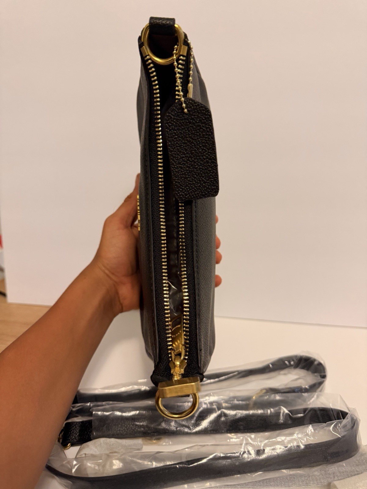 Coach Teri Black Leather Shoulder Bag