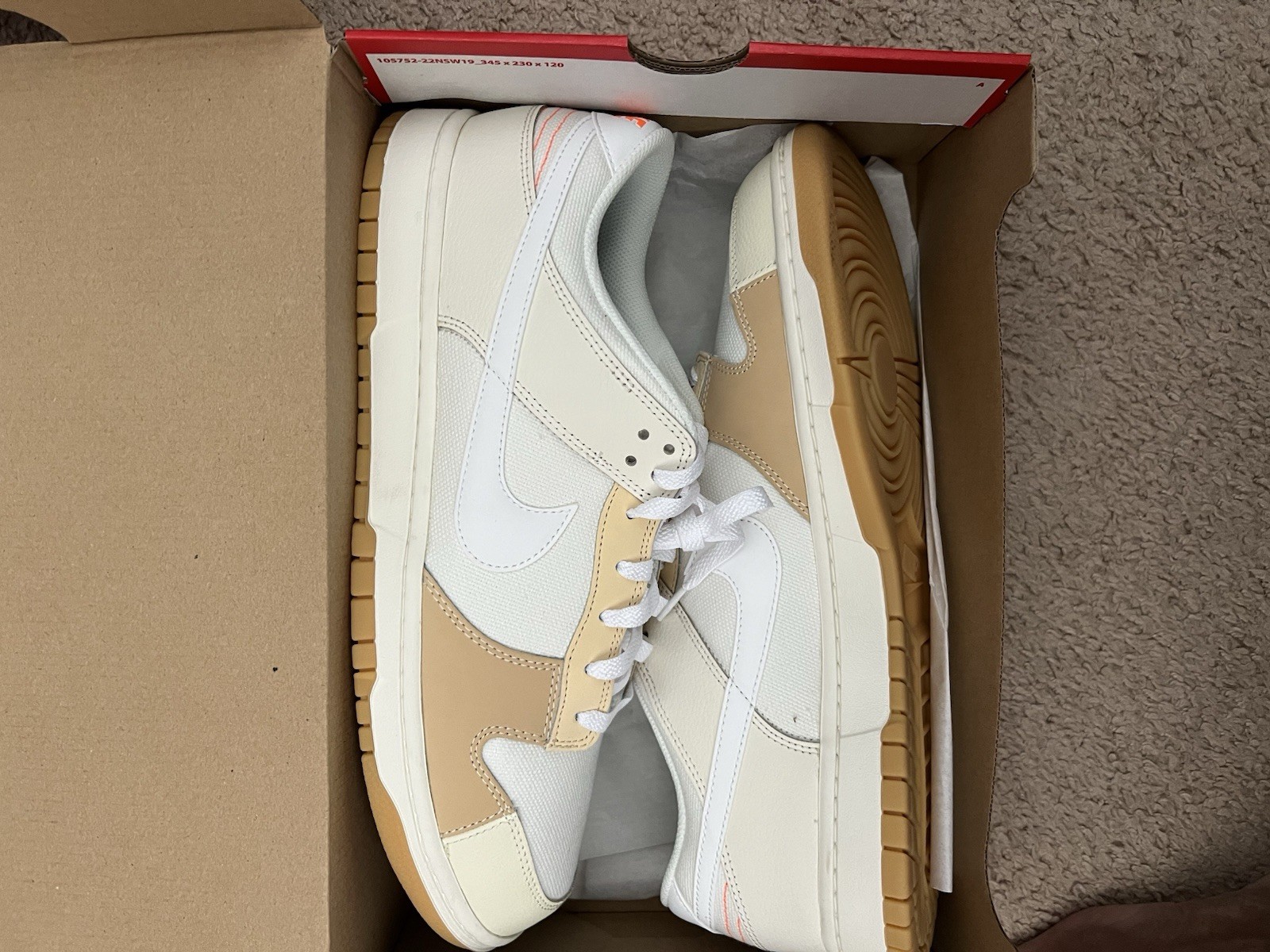 Size 14 – Nike Dunk Low SE Patchwork White Sail Sanddrift NBY FJ5475-100