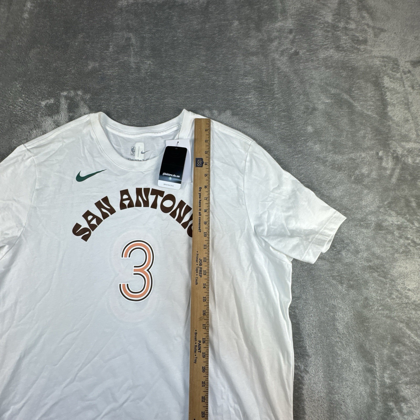 San Antonio Spurs NBA #3 Johnson Nike T-Shirt Mens 2XL White Short Sleeve