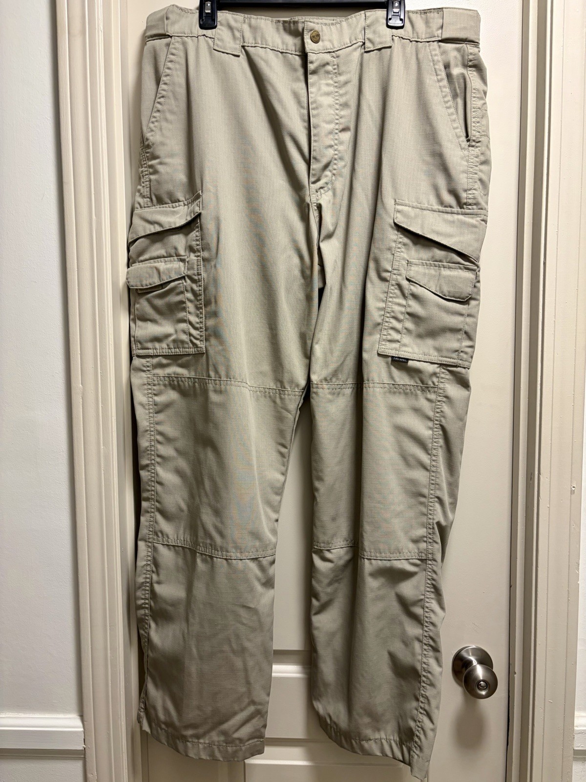 Tru-Spec Tactical Cargo Pants Mens 40×32 Khaki Ripstop Utility Pockets Outdoor