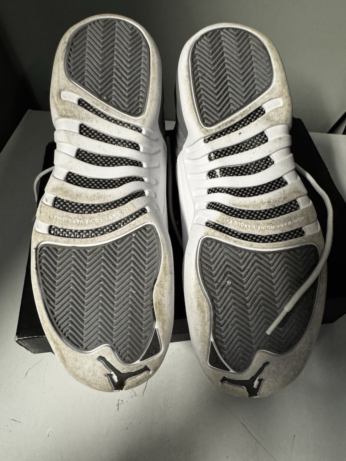 Nike Air Jordan 12 Retro (Gs) Stealth-White-Cool Grey Sz 7y [153265-015]