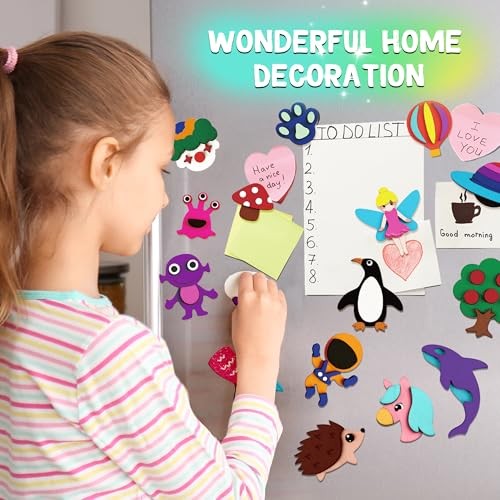 DIY Wooden Magnets Kids Crafts – 40 pcs Glow Magic Magnetic Magnets for kids