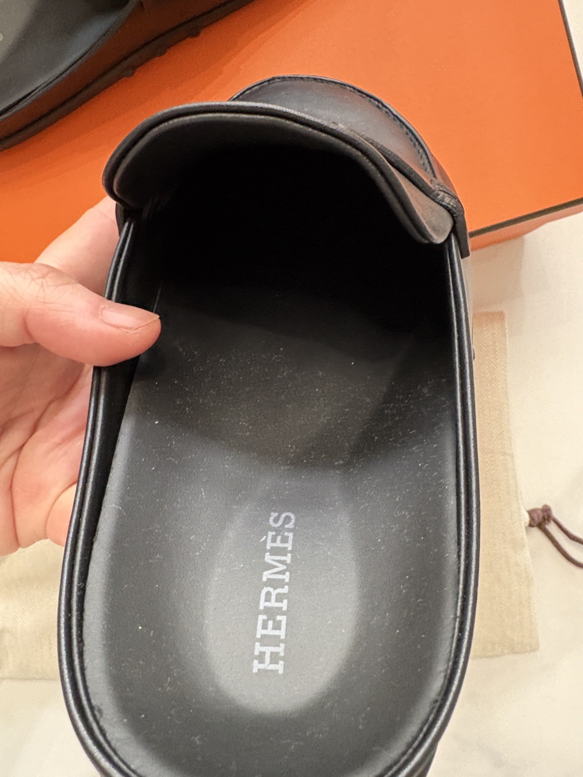 Brand nww HERMES Go mix Mule Noir Calfskin Women 37 38 39 40 41
