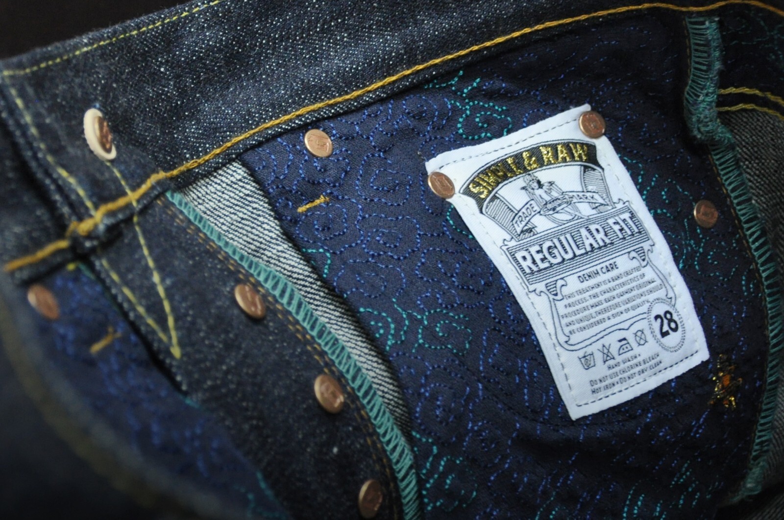 Simple&Raw Sk824 GreenRover 18oz. Selvedge Denim Men’s Jeans Slim Straight Fit
