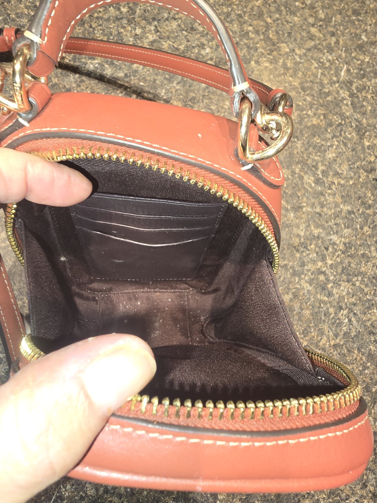 Coach Micro Signature Eva Crossbody Bag Khaki/Terracotta