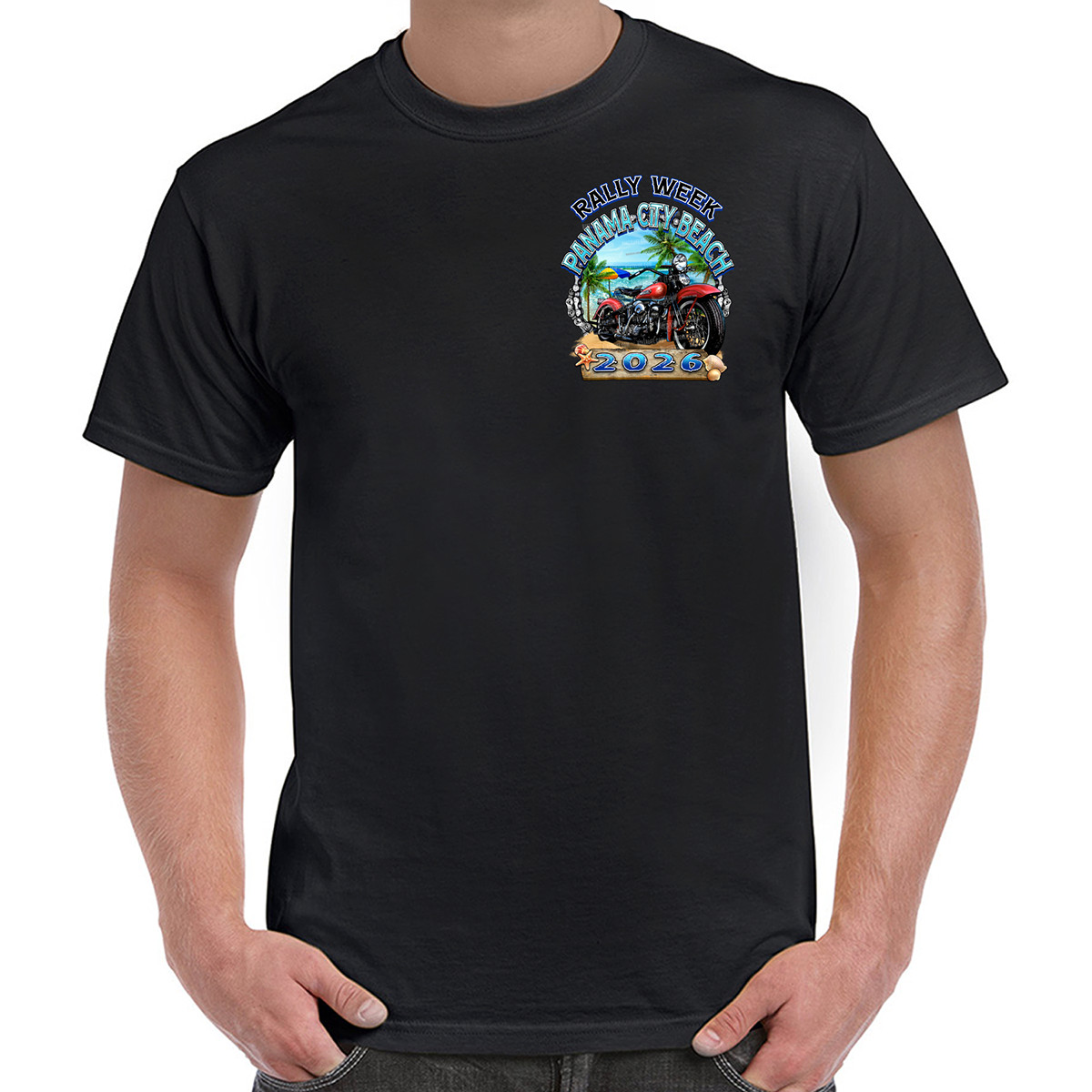 T-Shirt 2026 Panama City Beach Rally Week Pelican Beach No Harley