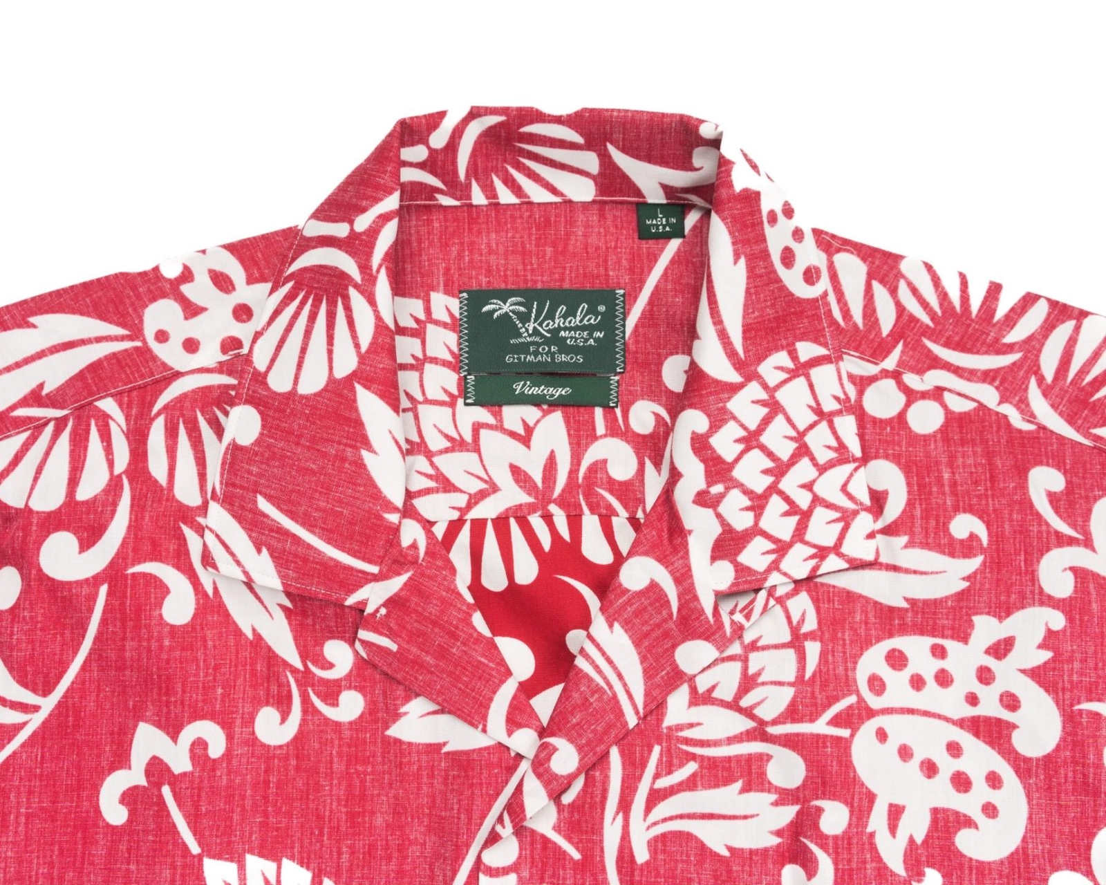 Gitman Vintage $215 Red Duke’s Pareo Print 100% Cotton Camp Shirt S/S L