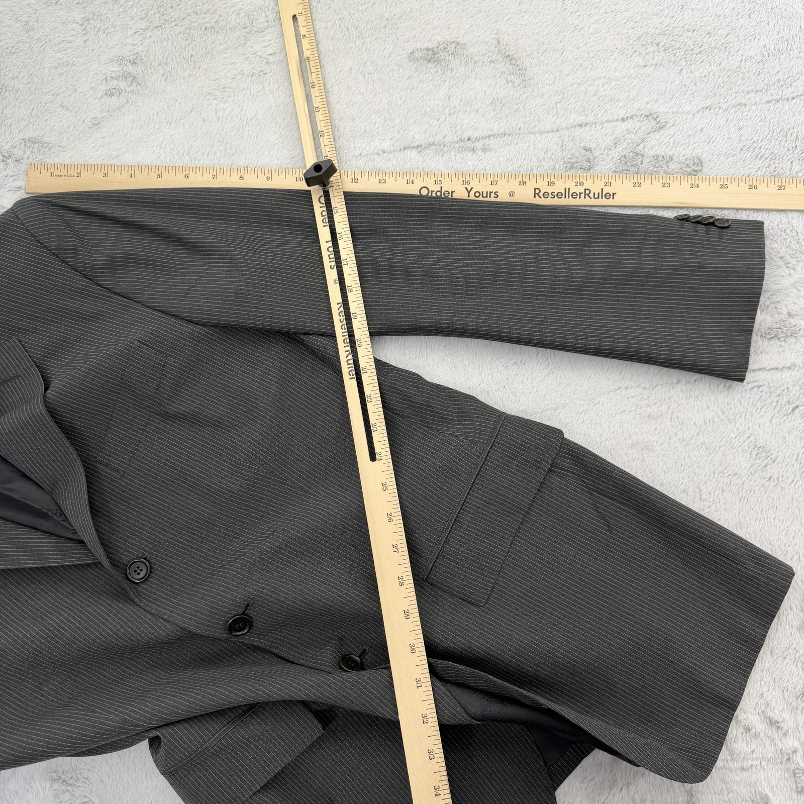 Boggi Milano Suit Mens IT 52 US 42 Gray Pinstripe Wool 2 Piece 36×32 Pants Italy