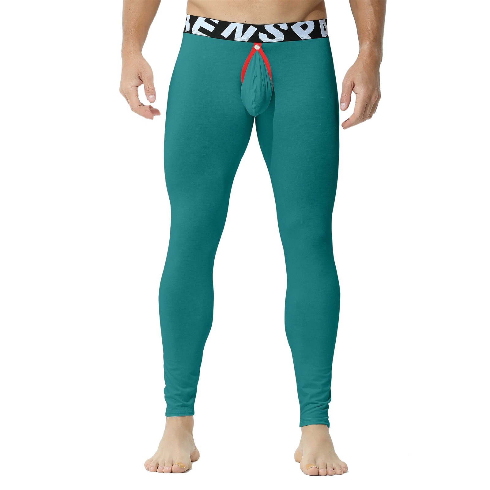 Men Sexy Thermal Long Johns Legging Pants U Convex Seperate Pouch Soft Underwear