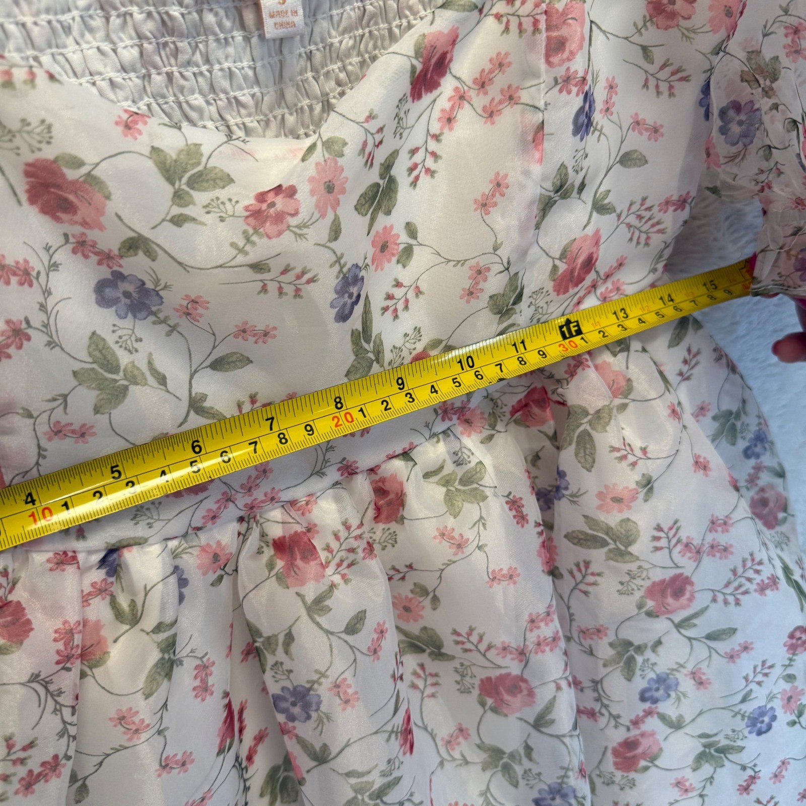 Coquette Cottagecore Floral Puff Sleeve Babydoll Dress Milkmaid Audrey Parks S