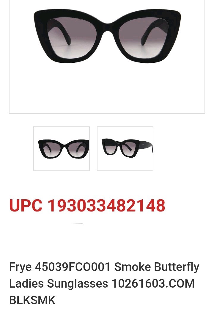 New Frye & Co 3D Smoke Cat Eye Ada 100% UV Protection Ladies Sunglasses