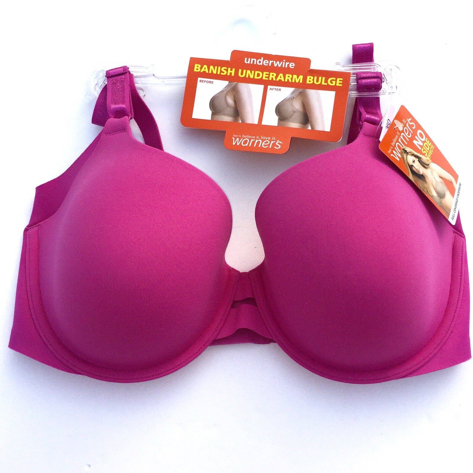 Warner’s Bra Underwire Full Coverage Side Smoothing Support No Side Effects 1356