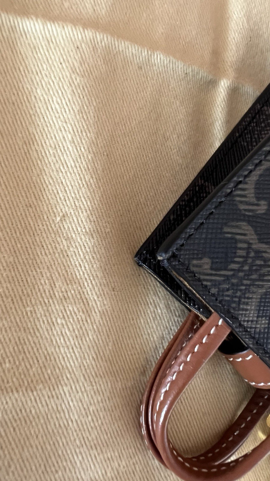 Celine Triomphe Micro Vertical Cabas Bag Charm Keychain Preloved