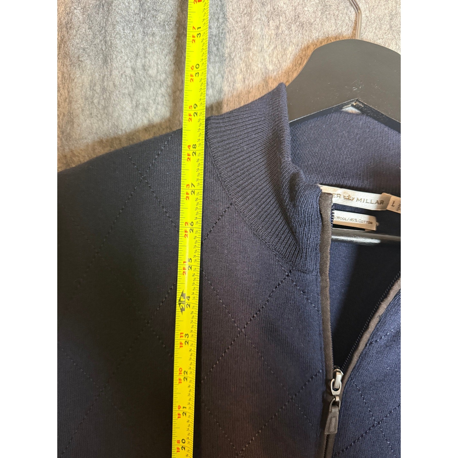 Peter Millar Apex Mens Large Blue TPC Sawgrass Wool/Cotton Jacket Elbow Pads