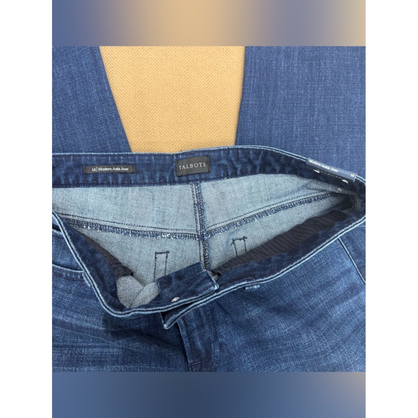NWT Talbots Modern Ankle Jean High Waist Straight Leg Dark Wash size 14