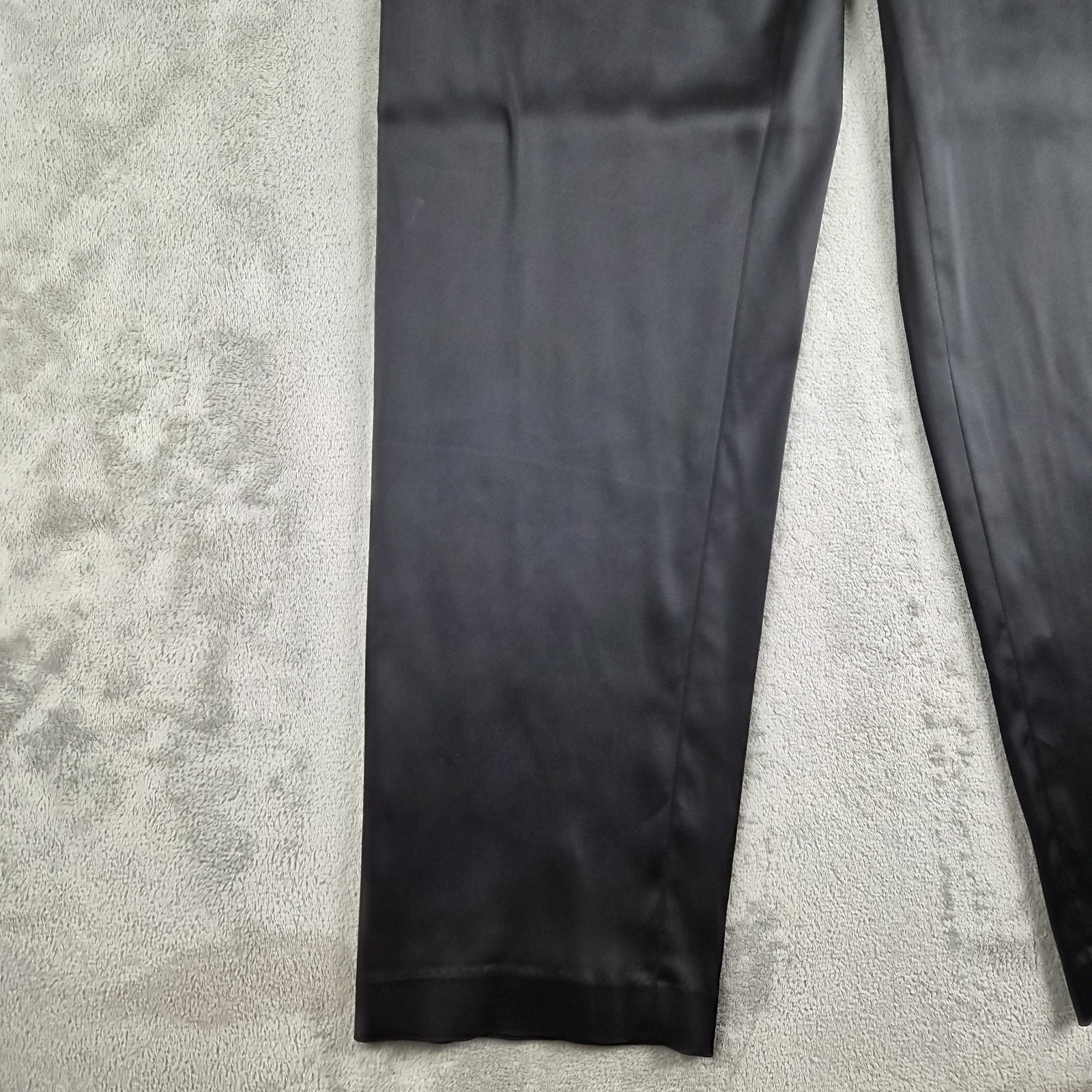Vintage Rafaella Pants Womens 8 Black Satin Straight Wide Leg Trouser Dressy