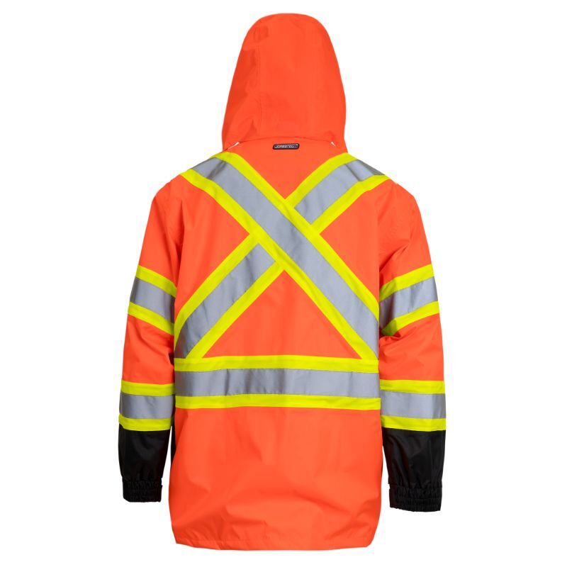 Safety Rain Jacket Reflective Two Tone with X on back Jorestech