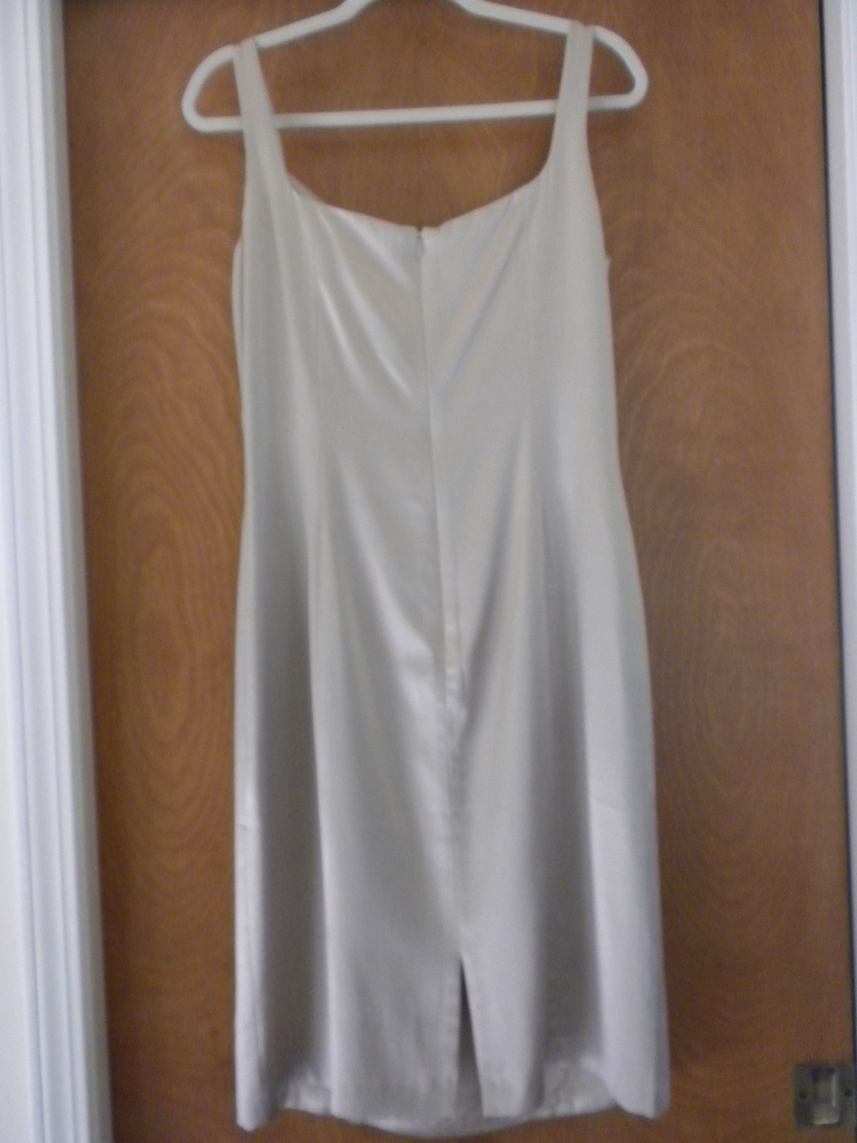 ANTONIO GUAL NWT Champagne Silk Dress Sleeveless Fully lined Size 12 Back Slit B