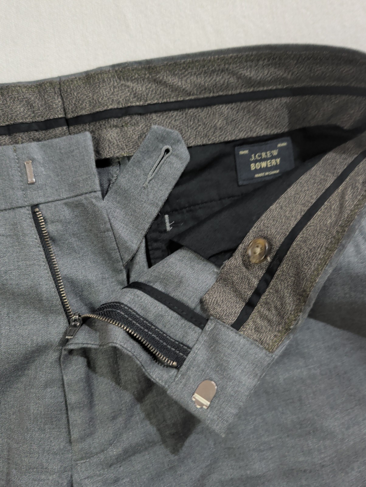 J Crew Bowery Classic Flat Front Mens 31×32 Gray Trousers Chino NEW