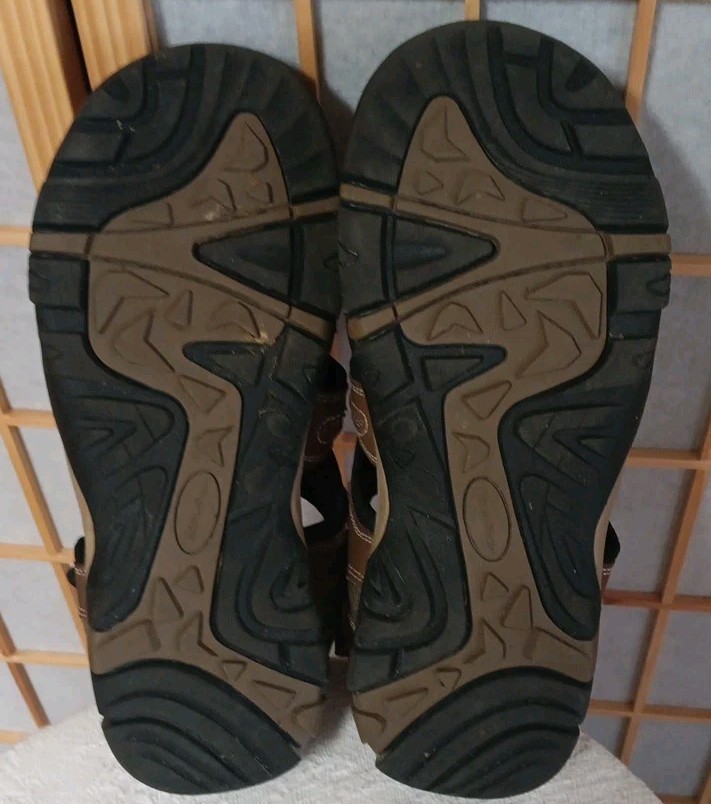 Eddie Bauer Mens Brown Leather And Man Made Tommy Summer Sandal Size 10