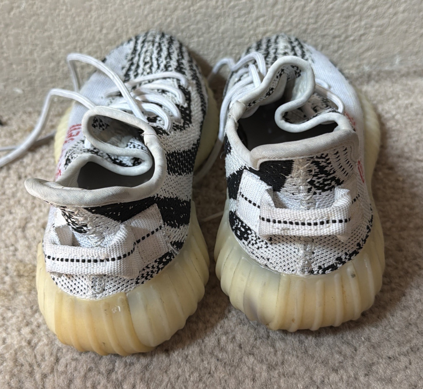 Adidas Yeezy Boost 350 V2 Zebra White Black Sneaker Shoes Low Top Sz 7 No Box