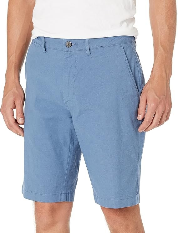 MEN’S SLIM FIT 11″ LIGHTWEIGHT COMFORT STRETCH OXFORD SHORT SIZE 34″ – Blue